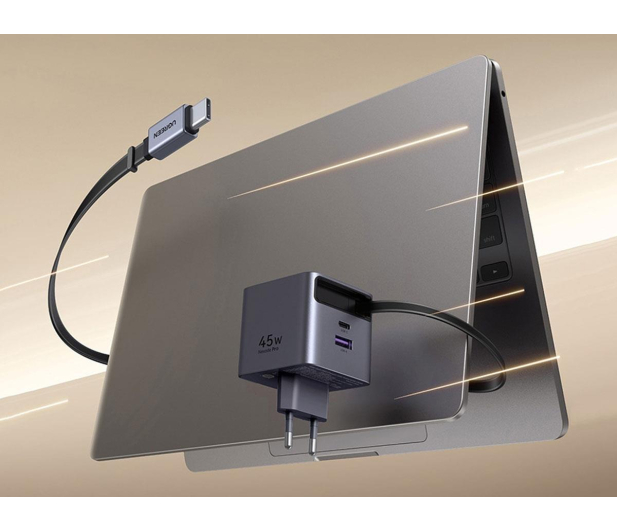 UGREEN Ładowarka sieciowa GaN X614USB-C + USB45W z kablem szara - 1417001 - zdjęcie 3